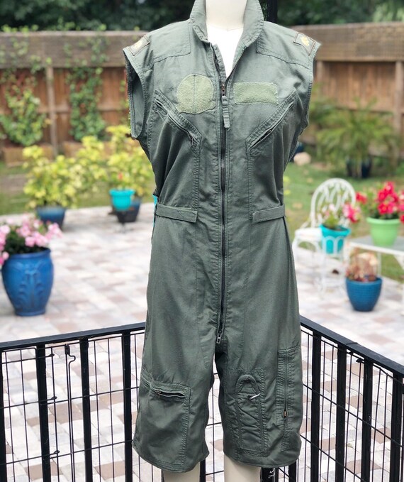 VINTAGE FLYERS JUMPSUIT/flight suit/army green jum