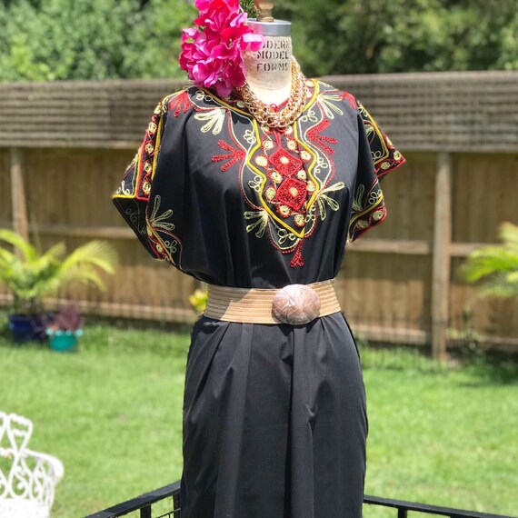 VINTAGE KAFTAN/ vintage kaftan/boho kaftan/black e