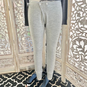 ITALIAN MILITARY LONGJOHNS/vintage wool blend long johns/grey military long johns/fab208nyc/wool blend long underwear/button front long john image 1