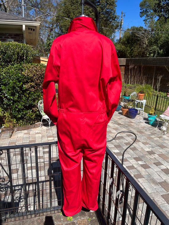COTTON SATEEN COVERALLS/red coveralls/vintage pat… - image 5