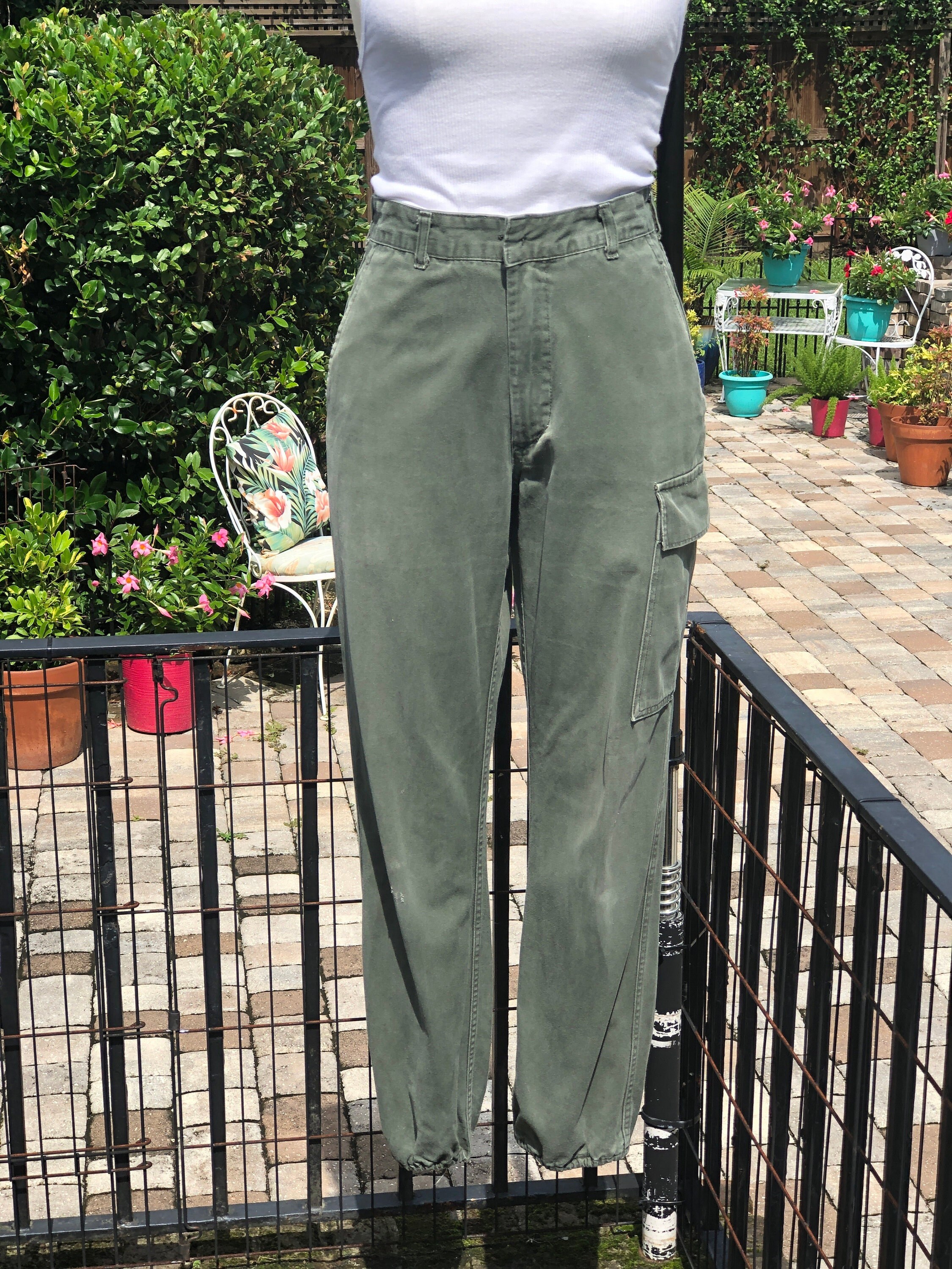 VINTAGE DUTCH MILITARY Pants/flat Front Military Pants/high