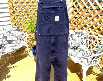 Monos Carhartt vintage, mono azul oscuro talla 34/36, Carhartt de doble rodilla, monos de lona, monos de trabajo, fab208nyc, monos vintage