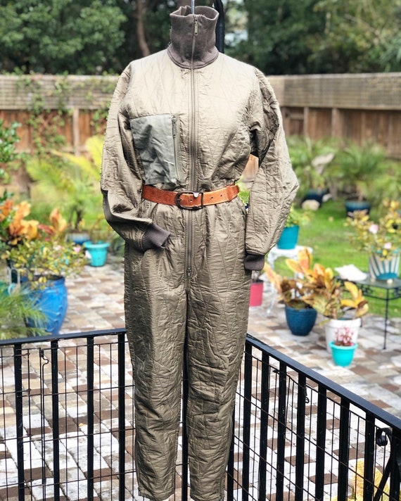 VINTAGE ARMY COVERALLS/Quilted coveralls/vintage q