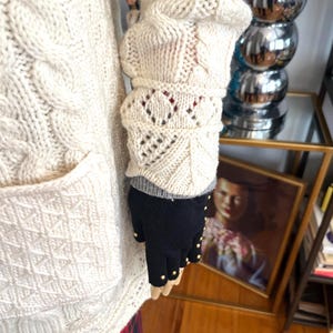 Vintage Hooded Aran Cable Knit Cardigan: Irish Sweater with Pockets image 6