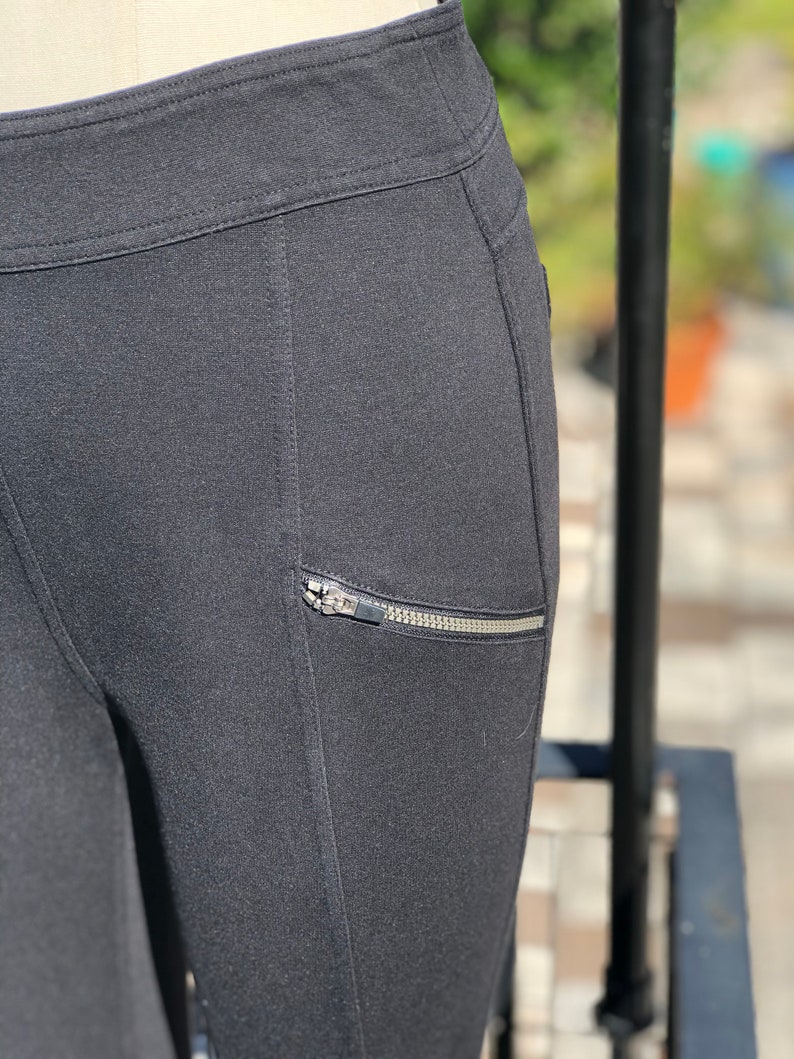 ATHLETA ZIPPER PANTSstretch knit pantszipper pantsfab208nycfab208black knit pantsAthleta pantsblack skinny pantsmotorcycle pant