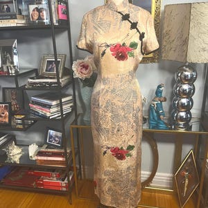 Vintage asian style dress, cheongsam dress, floral print asian dress, classic asian dress, vintage cheongsam style dress, fab208nyc, chinese