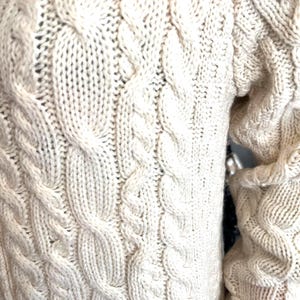 Vintage Hooded Aran Cable Knit Cardigan: Irish Sweater with Pockets image 7