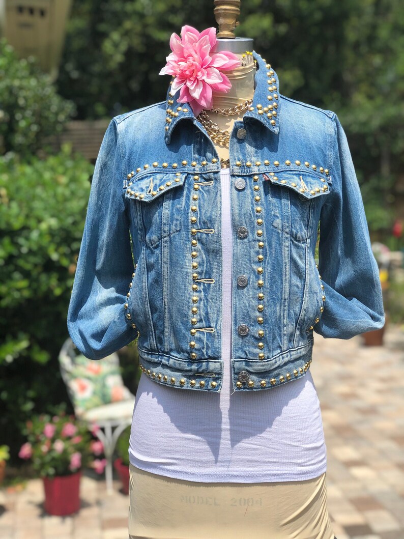 SALE PRICE STUDDED Vintage Denim Jacket 