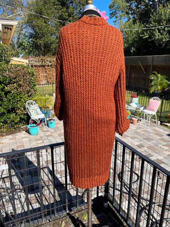 VINTAGE ACRYLIC CARDIGAN sweater/amber color swea… - image 5