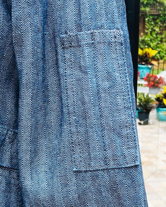 VINTAGE HERRINGBONE COVERALLS/Key brand coveralls/her… Gem