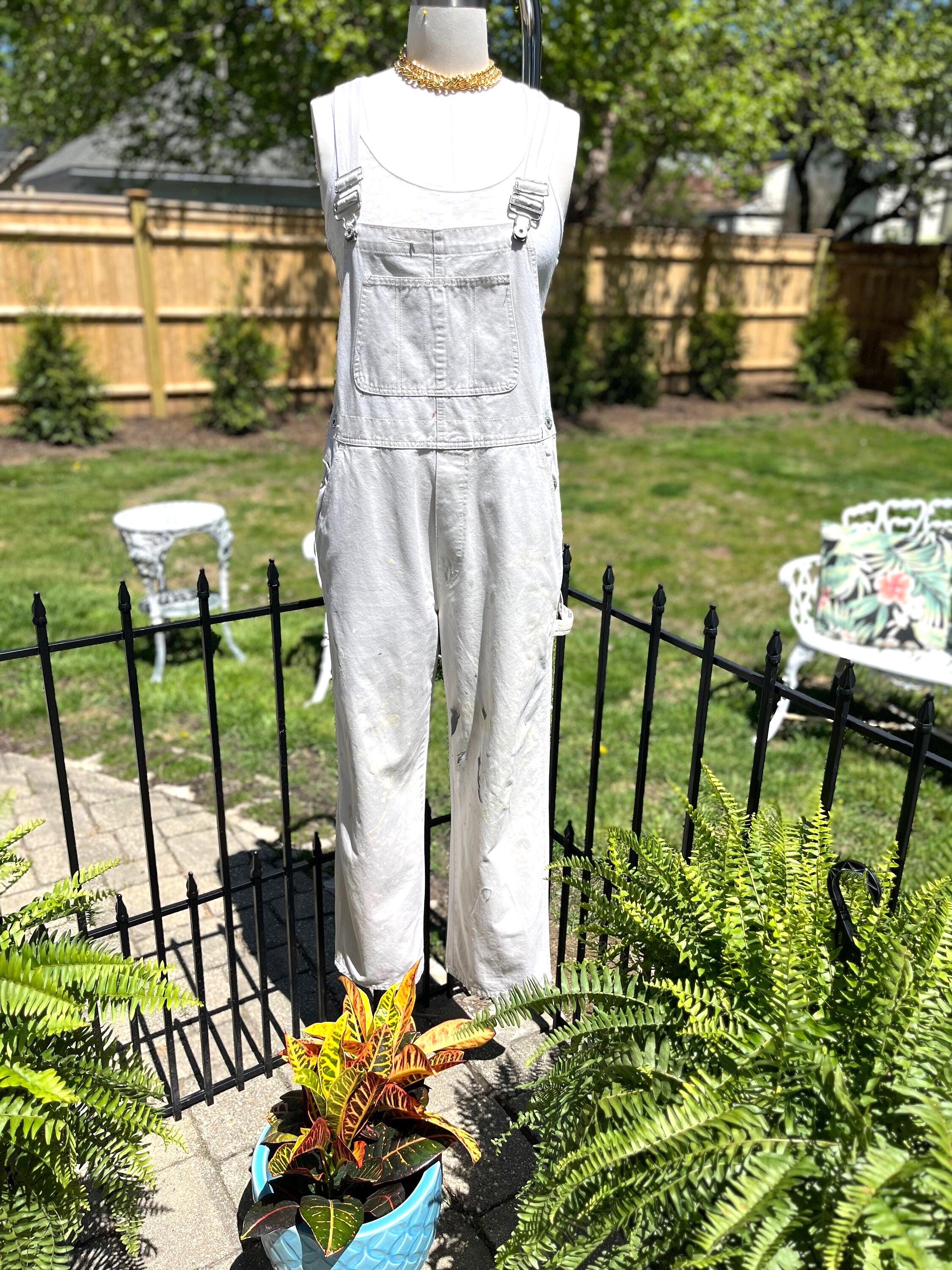 Vintage Gap Painter Overalls: 90s White Paint-marked Denim
