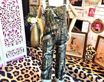 Vintage 34'' Treebark Camouflage Overalls