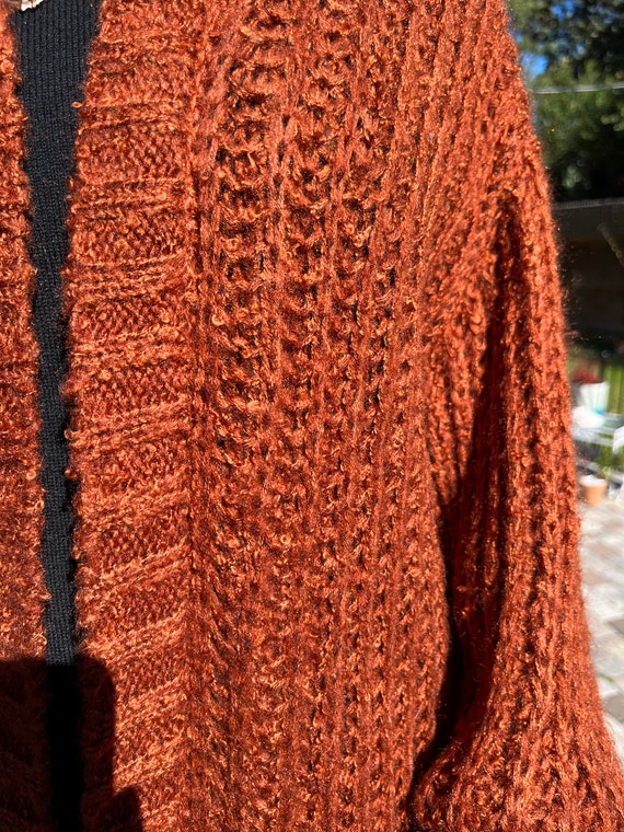 VINTAGE ACRYLIC CARDIGAN sweater/amber color swea… - image 3