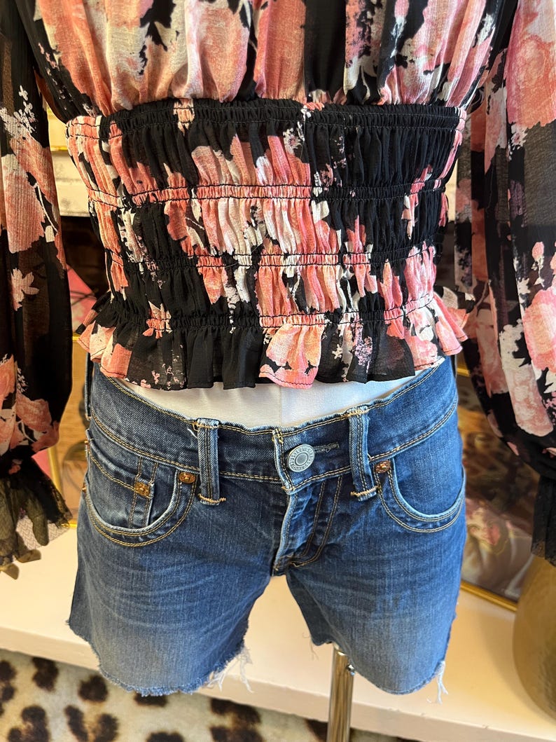 Free People black floral blouse with tags: lace and sheer blouse image 5