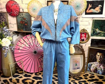 80s Denim Batwing Jumpsuit