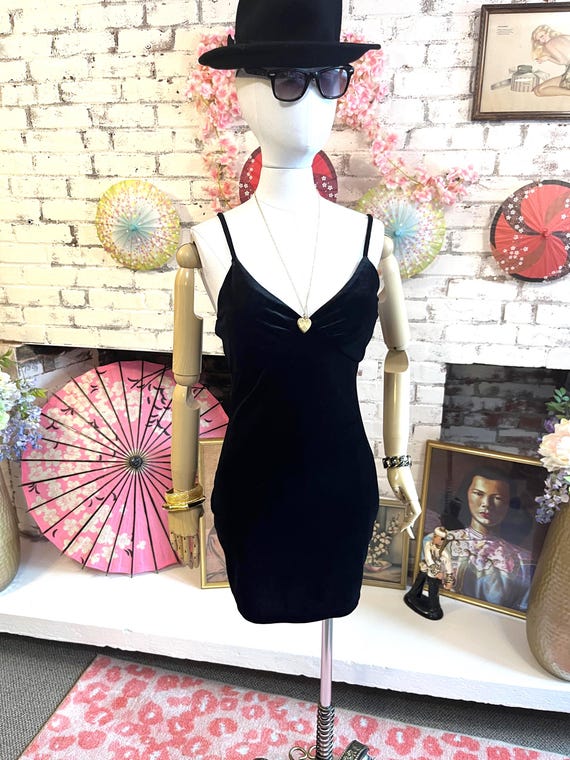 mini velvet slip dress Black Velvet Sequin Slip Mini Dress