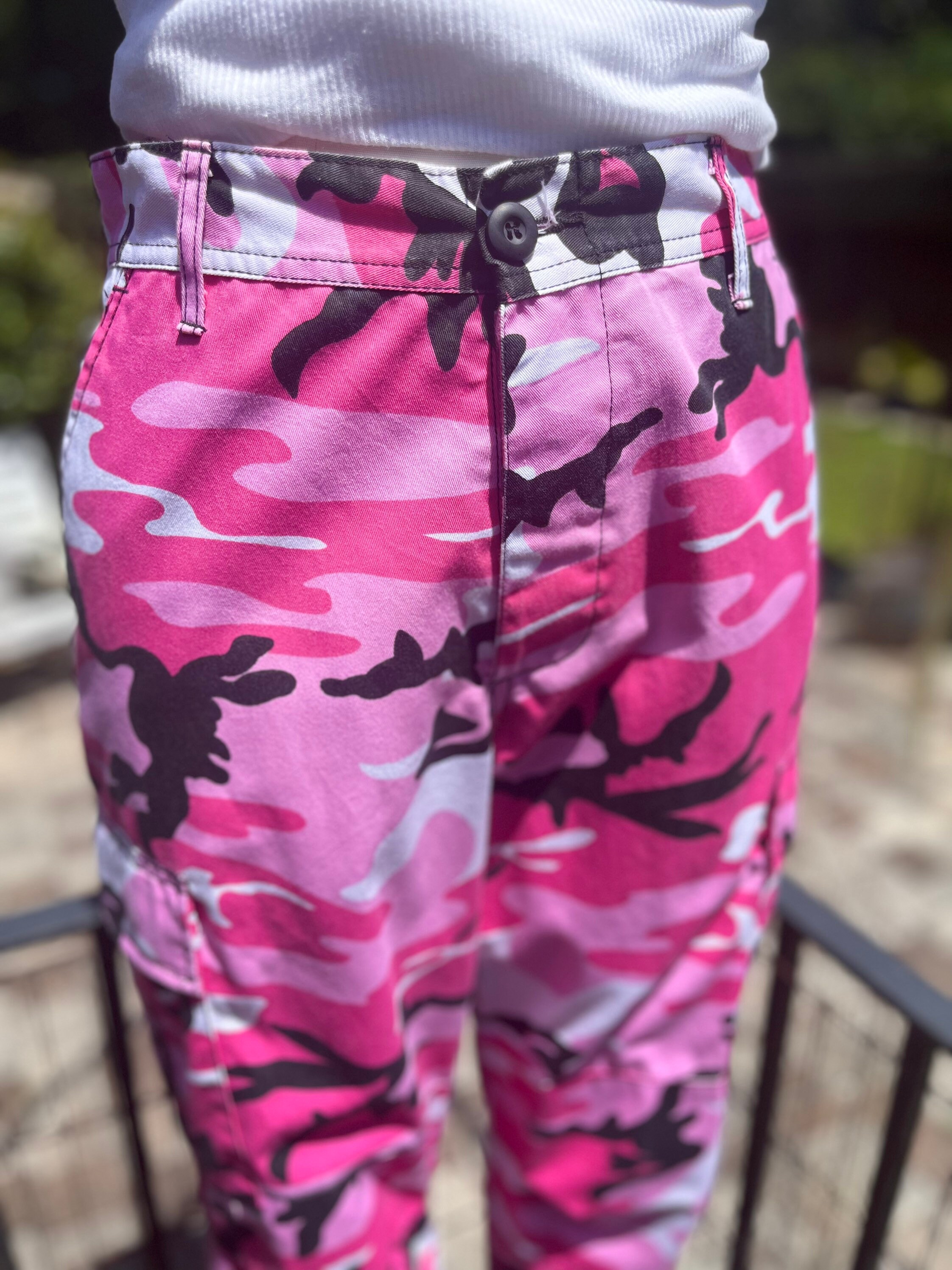 CAMO CARGOS/pantalones cargo de camuflaje rosa - Etsy México