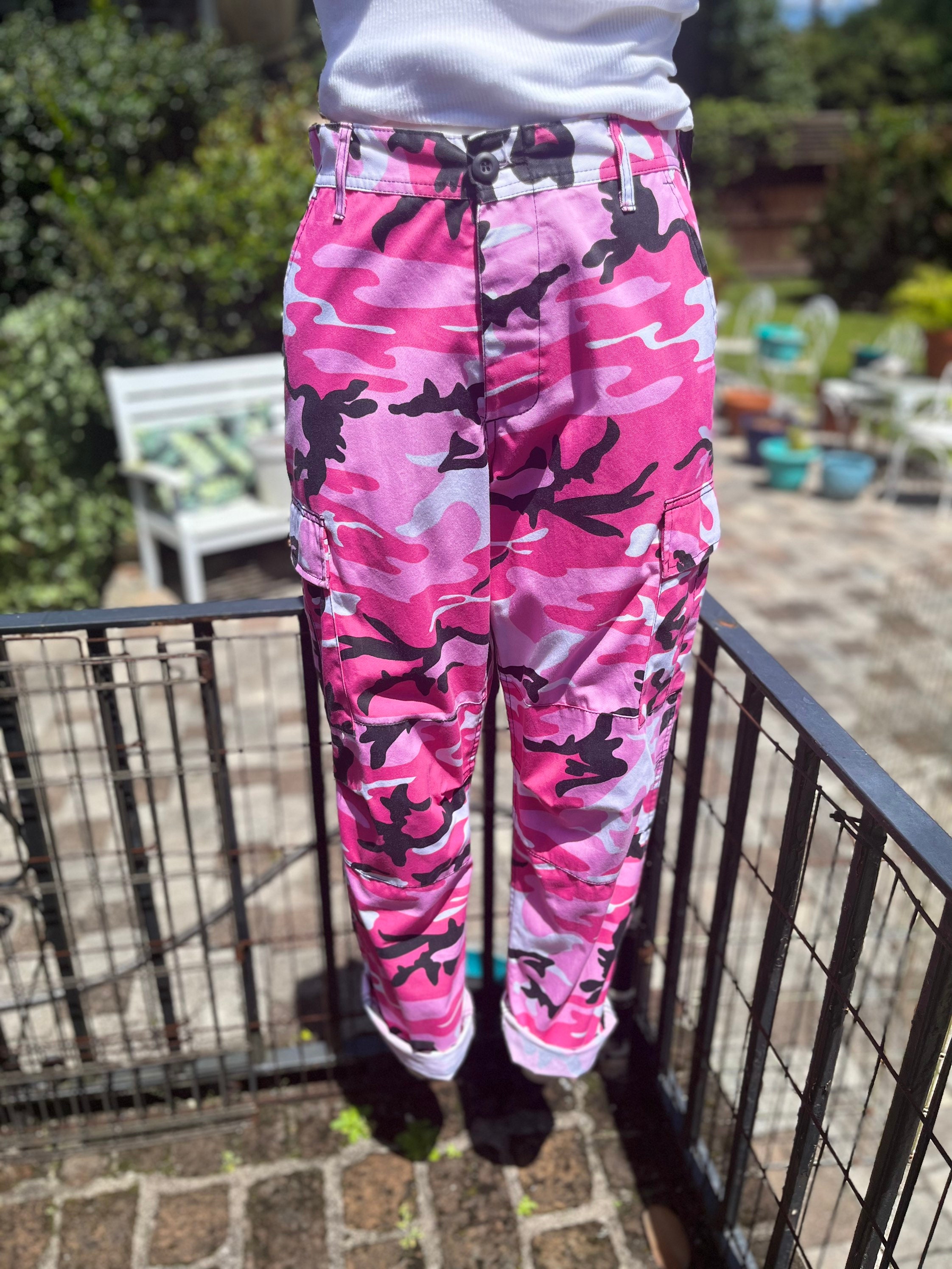 CAMO CARGOS/pantalones cargo de camuflaje rosa - Etsy México