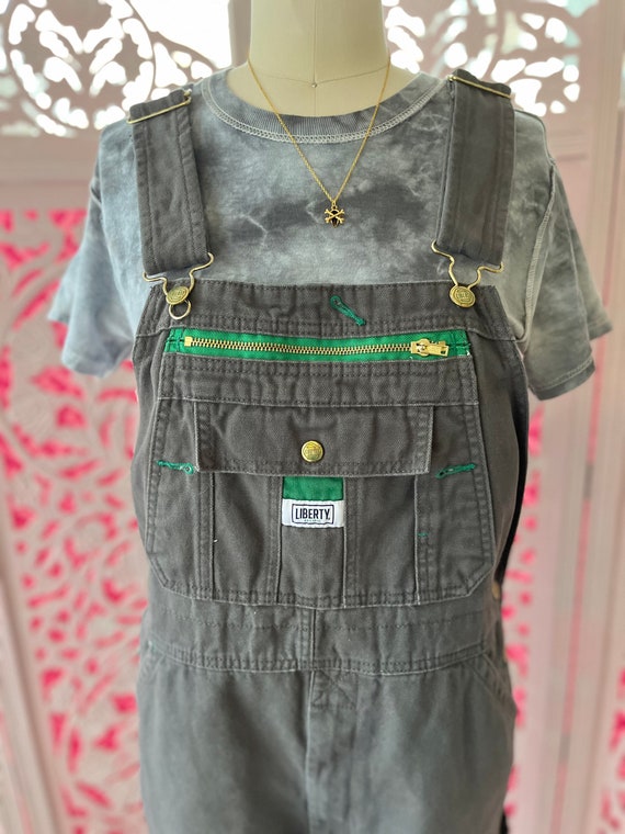 VINTAGE OVERALLS, Grey Liberty Overalls, 34x32, v… - image 2