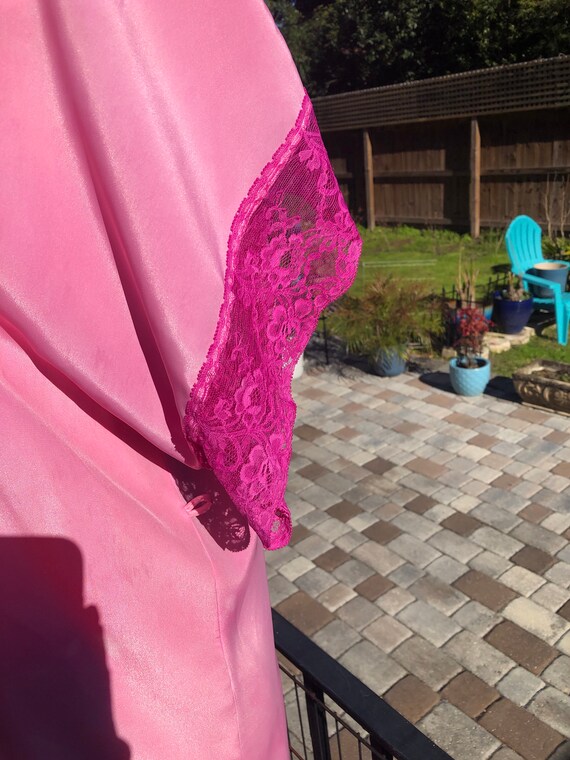 PINK VINTAGE ROBE/hand dyed robe/vintage rayon ro… - image 3