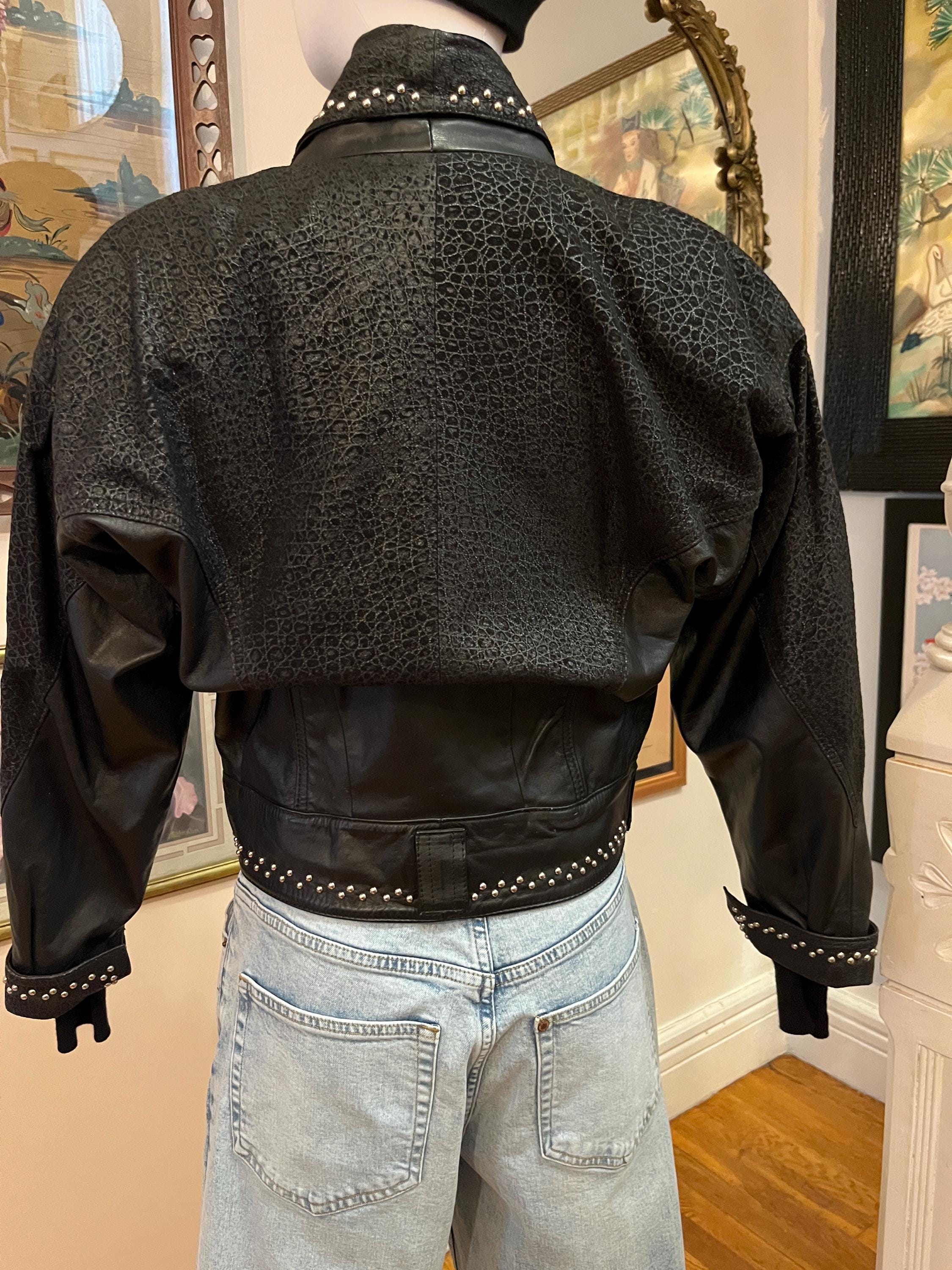80s Studded Leather Jacket, Two Tone Leather Jacket, Silver Stud Leather Jacket, Vintage Leather Jacket, Padded Shoulder Jacket, Fab208nyc - Etsy 80s Studded Leather Jacket, Two Tone Leather Jacket, Silver Stud Leather Jacket, Vintage Leather Jacket, Padded Shoulder Jacket, Fab208nyc - Etsy
