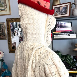 Vintage Hooded Aran Cable Knit Cardigan: Irish Sweater with Pockets image 17