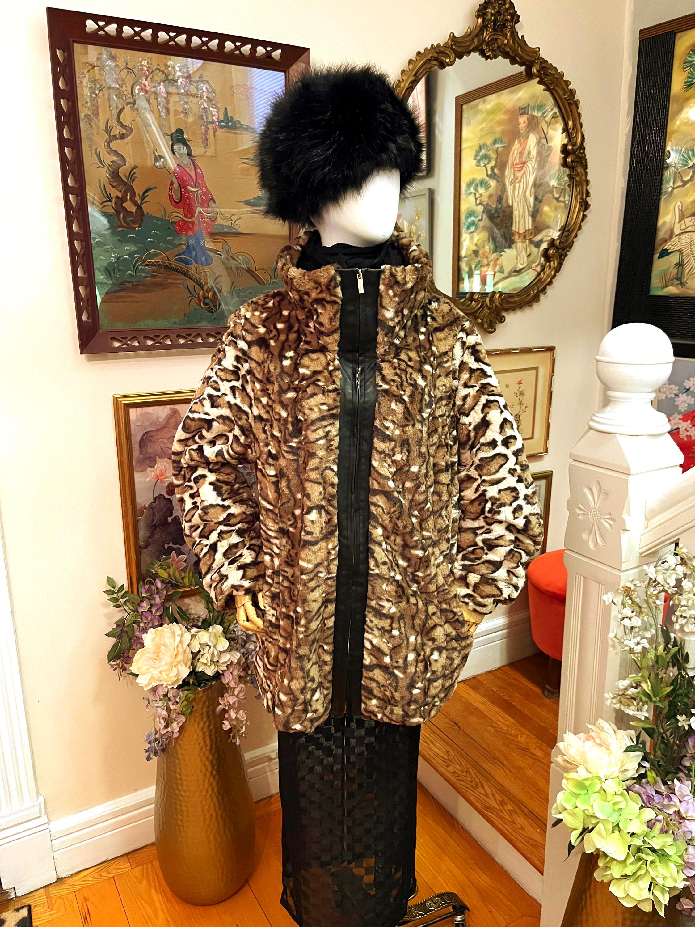 Vintage Leopard Zip Coat - Etsy