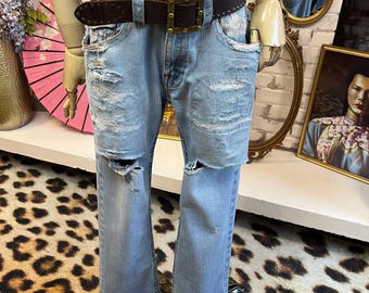 Trashed 36'' True Religion Jeans: Gender Neutral