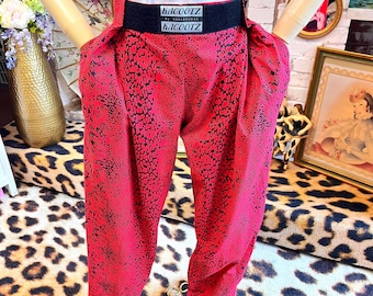 Red Black Snake Print Baggy Cotton Pants