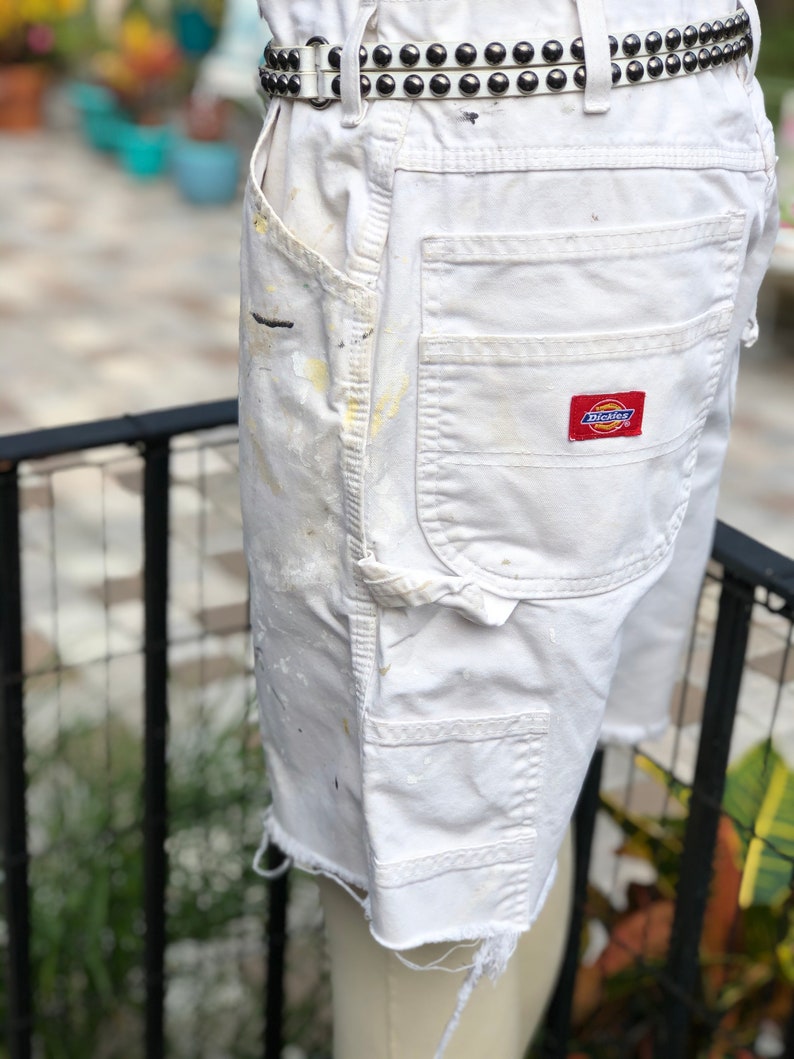 PAINTER SHORTS painted shortsdickies painter shortsboho white shortswhite painter pant shortsfab208nycfab208shorts with paint marks