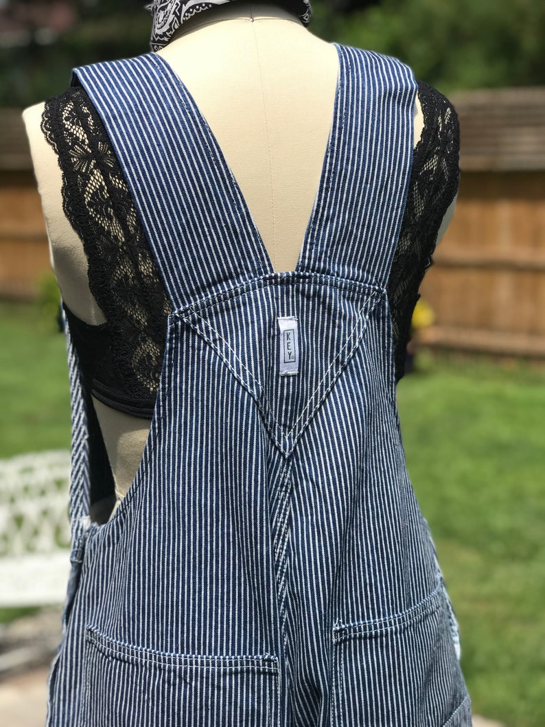 FREE US SHIPPINGstripey overallskey brand overallsstriped overallsgrunge overallsfab208nycfab208vintage overalls