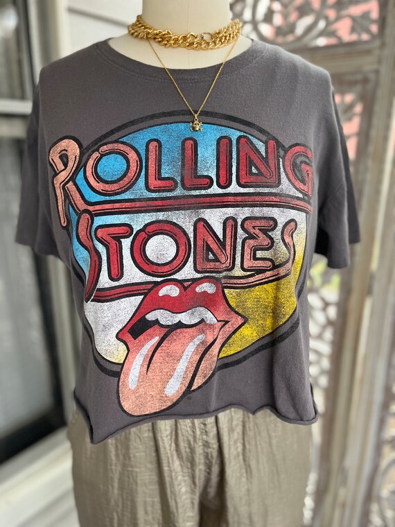 Rolling Stones Tee, Vintage Tee, Crop Tee, Classic Stones