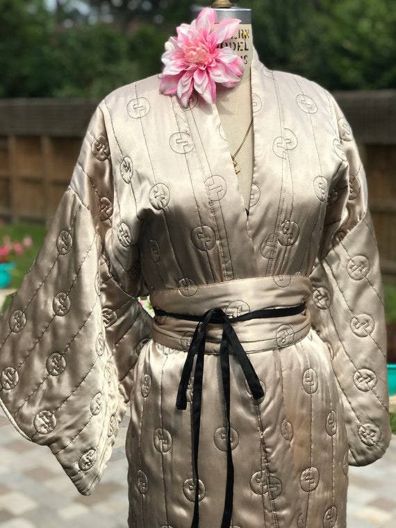 SATIN KIMONO JACKET/Satin kimono coat/vintage kimo