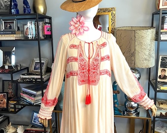 Besticktes Boho Mini Kleid: Free People Tunika Kleid