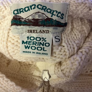 Vintage Hooded Aran Cable Knit Cardigan: Irish Sweater with Pockets image 18
