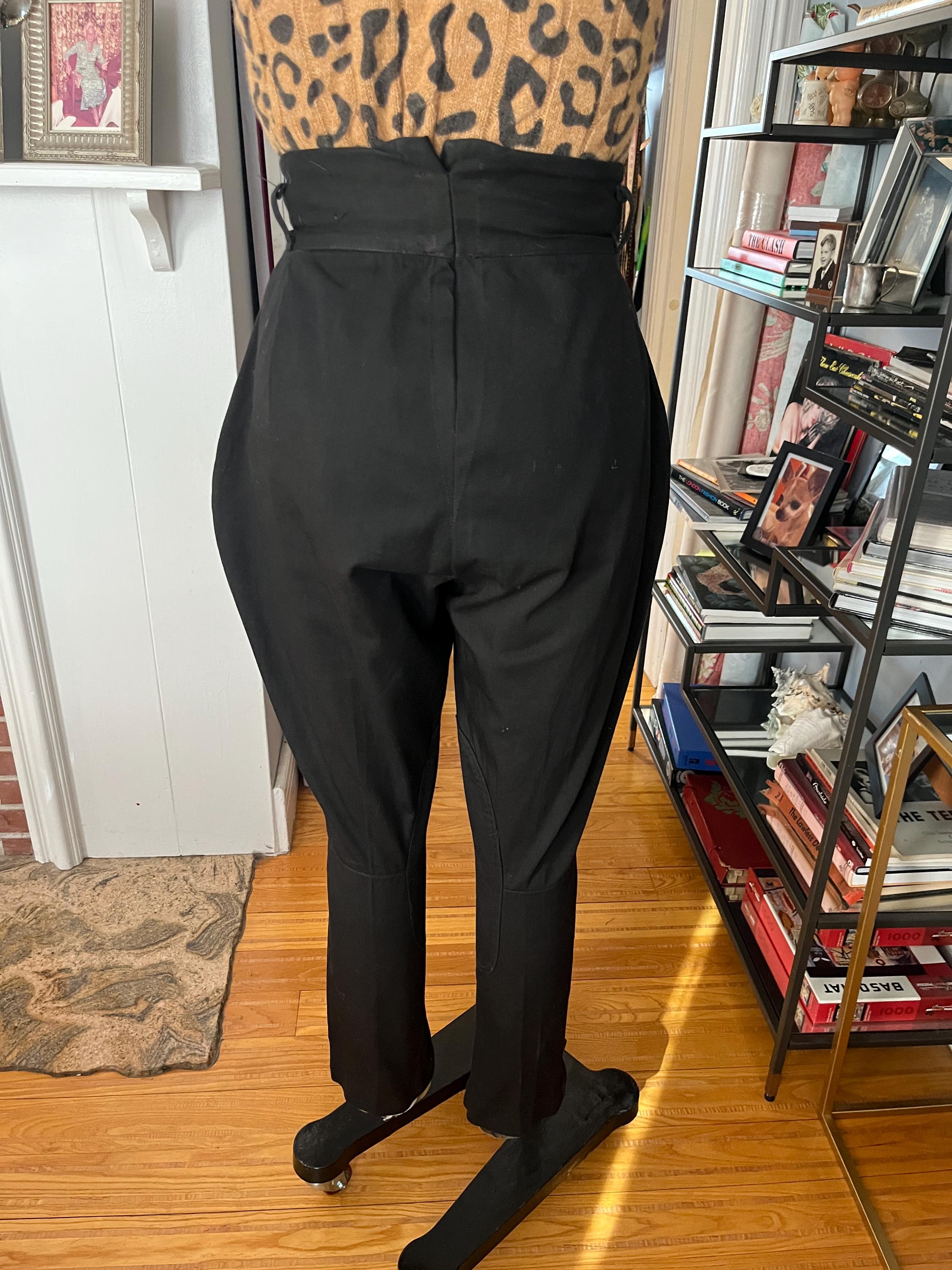 Vintage Jodhpurs, 50s Twill Jodhpurs, High Waist Black