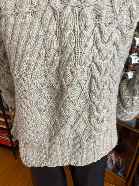 Hand Knit Cable Sweater Jacket: Grey Wool Cardigan - Etsy Canada