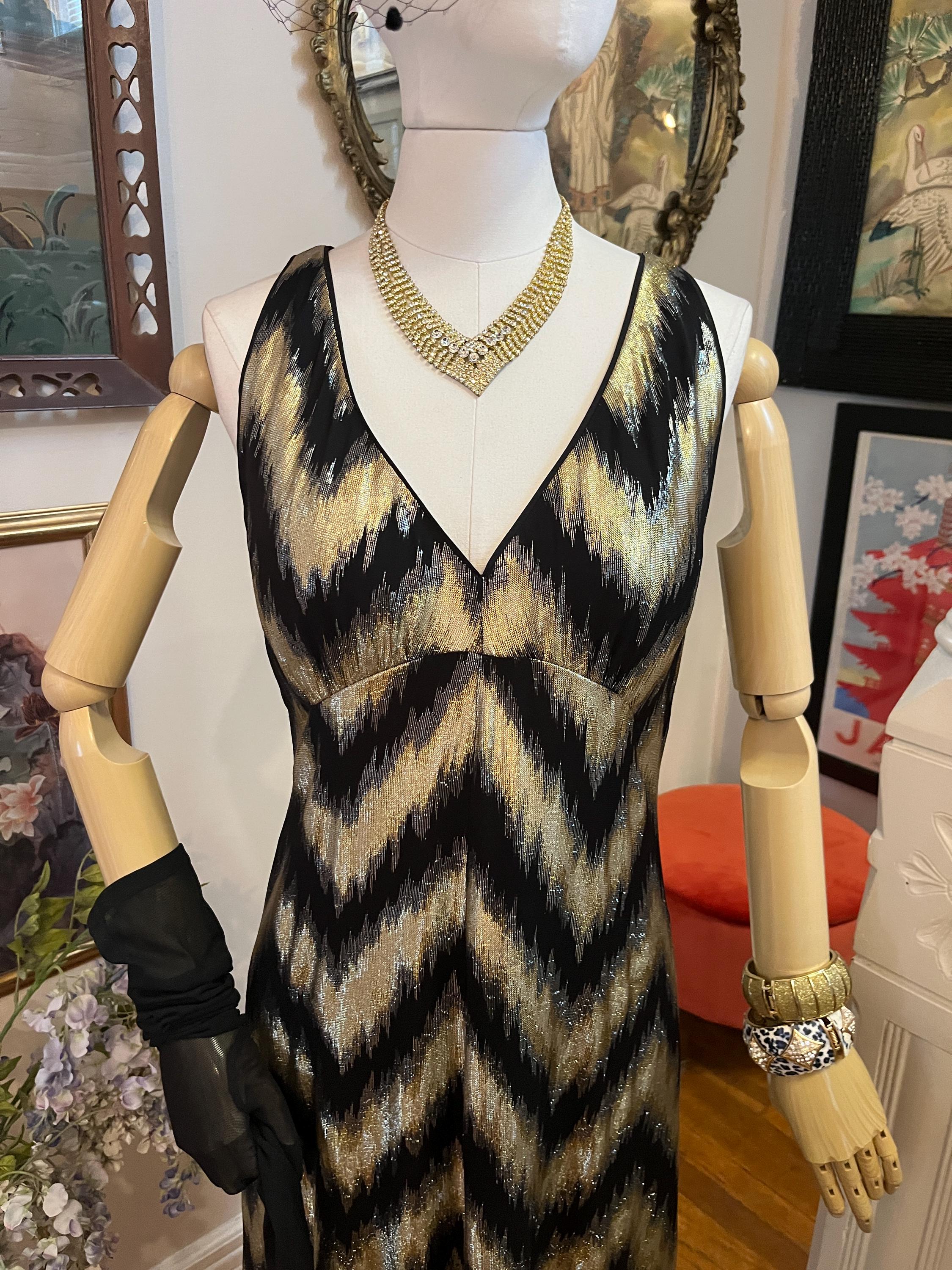 black gold chevron dress 5D x Stellar Dust Chevron Cage Dress