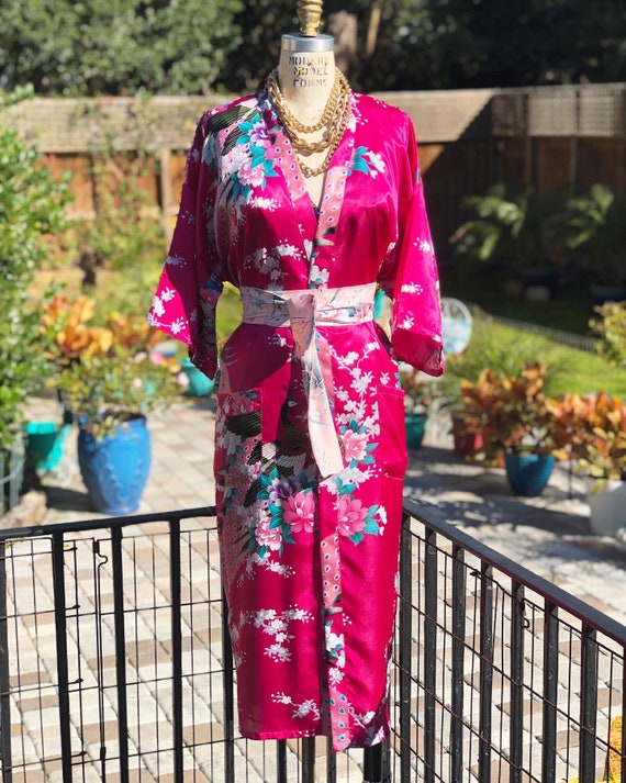 VINTAGE KIMONO/satin robe/satin kimono/vintage kim