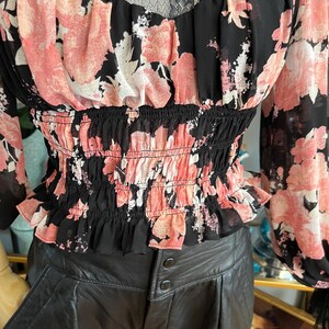 Free People black floral blouse with tags: lace and sheer blouse image 7