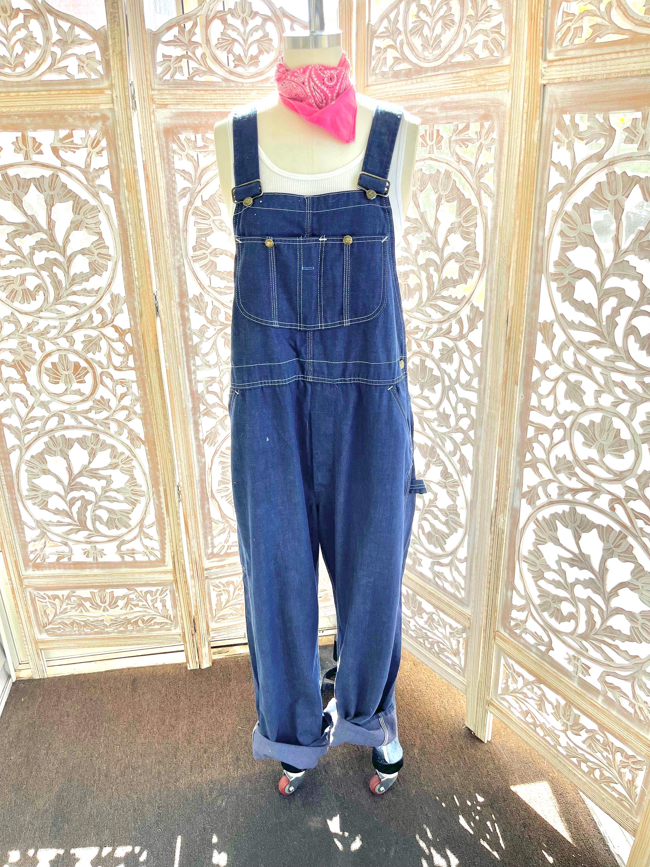 Vintage Sears Dark Denim Overalls: Unisex 38x31 - Etsy