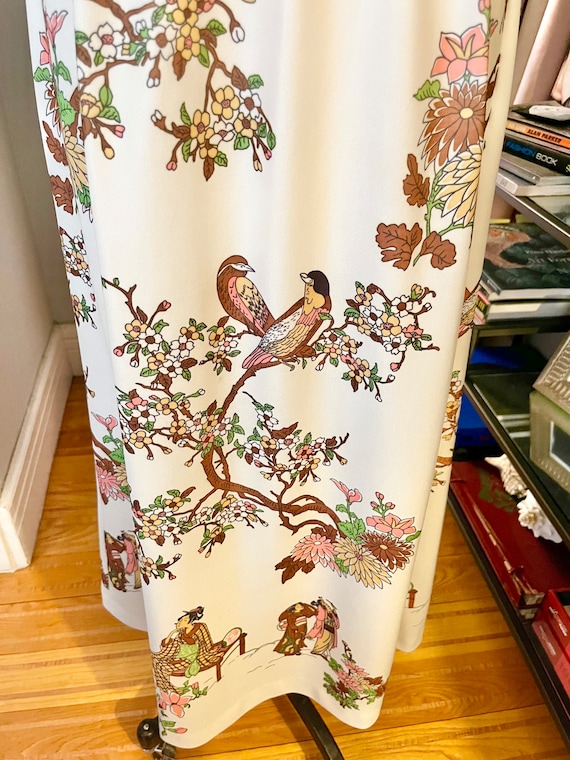 VINTAGE MAXI DRESS, floral 70s maxi dress, cherry… - image 4