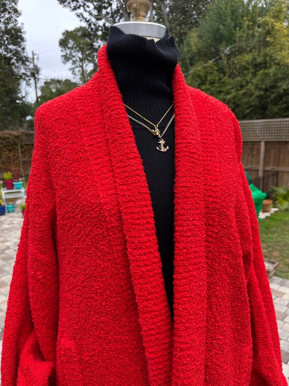 VINTAGE 80S CARDIGAN jacket/acrylic sweater jacke… - image 4