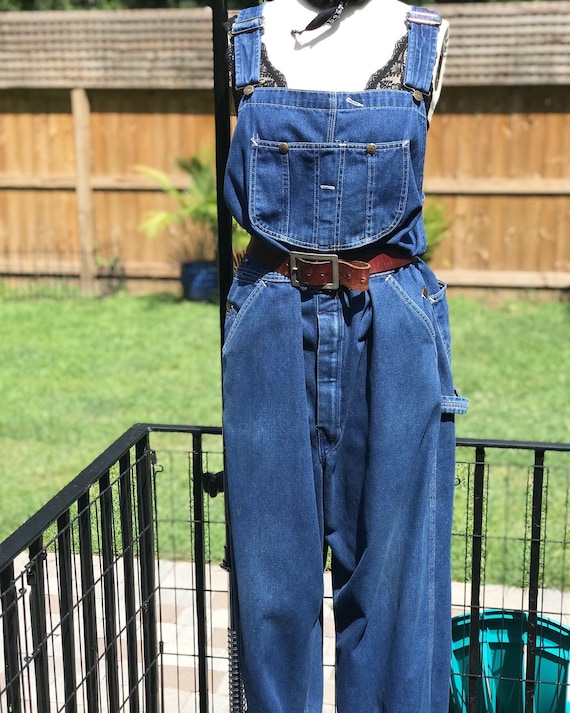 FREE US SHIPPING/xl overalls/ denim overalls/vinta