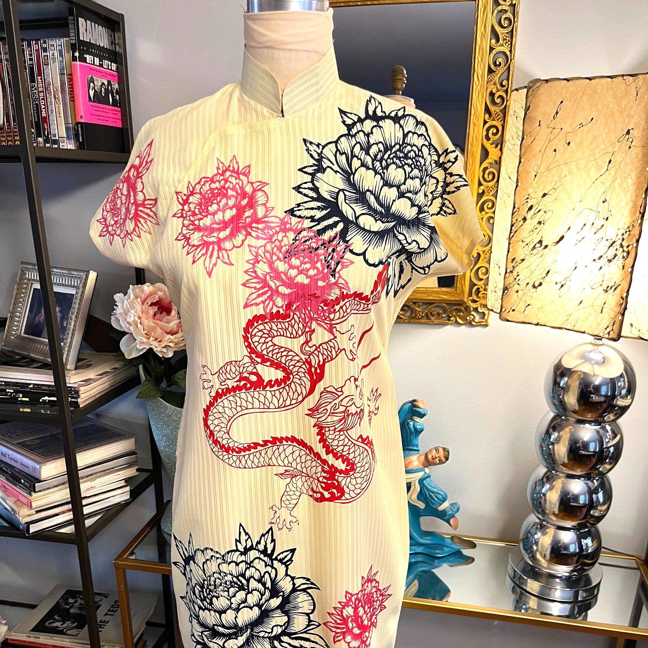 dragon embroidered dress Red Lace Dragon Embroidery Gown with Fringe Sleeves – Valdrin Sahiti –  VALDRIN SAHITI main image 1