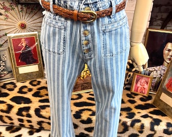 Striped High Waist Jeans: Anthropologie Denim