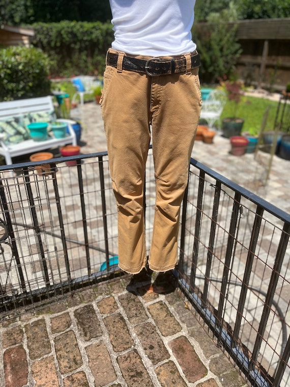 CARHARTT SLIM CUT pant/34'x30'/tan carhartt pants/knee dart pants/Carhartt  duck canvas pants/unisex carhartt pant/fab208nyc/fab208/work pant