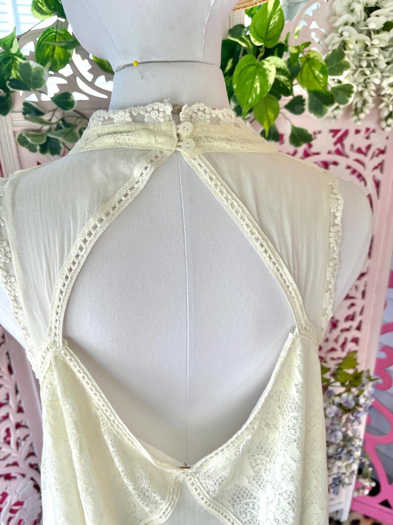 Witte katoenen kanten tuniekjurk Free People: boho mini-jurk afbeelding 10