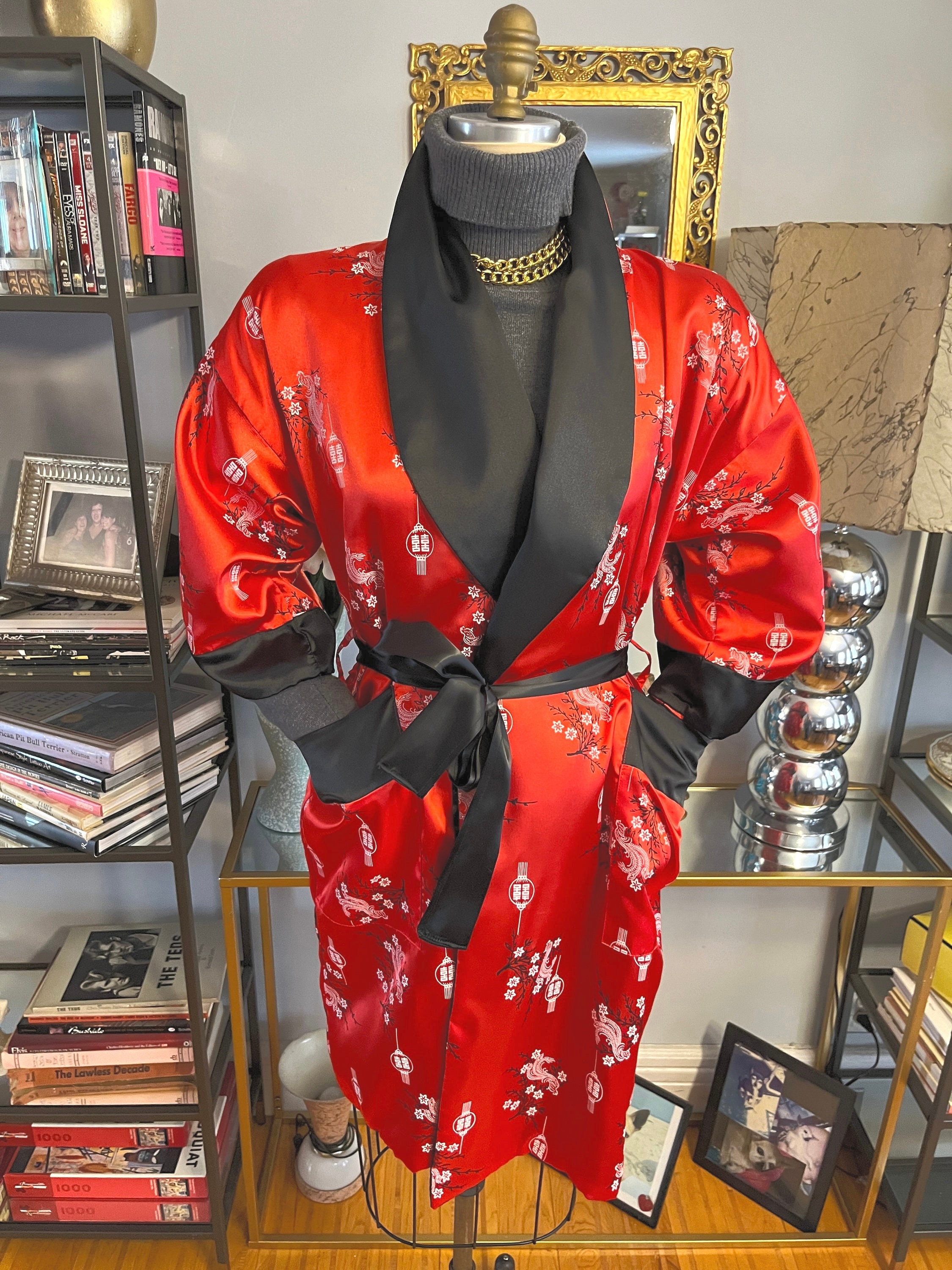 Robe Kimono Ceinturée Taille Unique – Teinture Cravate En Soie Recyclée (multicolore, Fait Main)