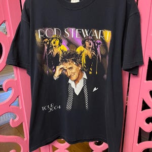 Rod Stewart 2004 tour tee, vintage rod stewart shirt, rod stewart on tour, 2004 music tour, rod stewart shirt, fab208nyc, vintage tour shirt